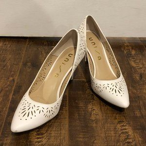 Unisa White Pointed Heels